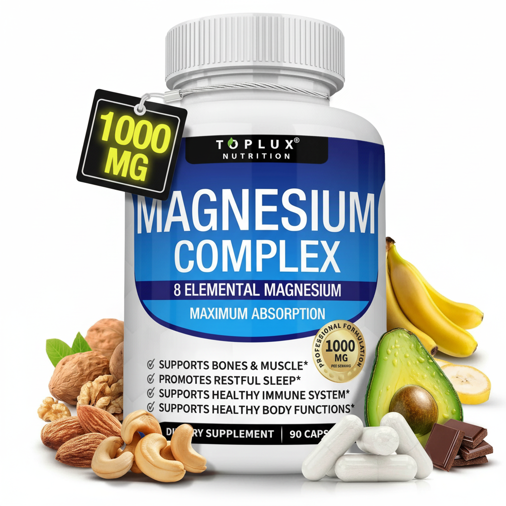 Magnesium Complex 8 Elemental Magnesium Supplement 1000Mg Glycinate, Citrate, Malate, Taurate
